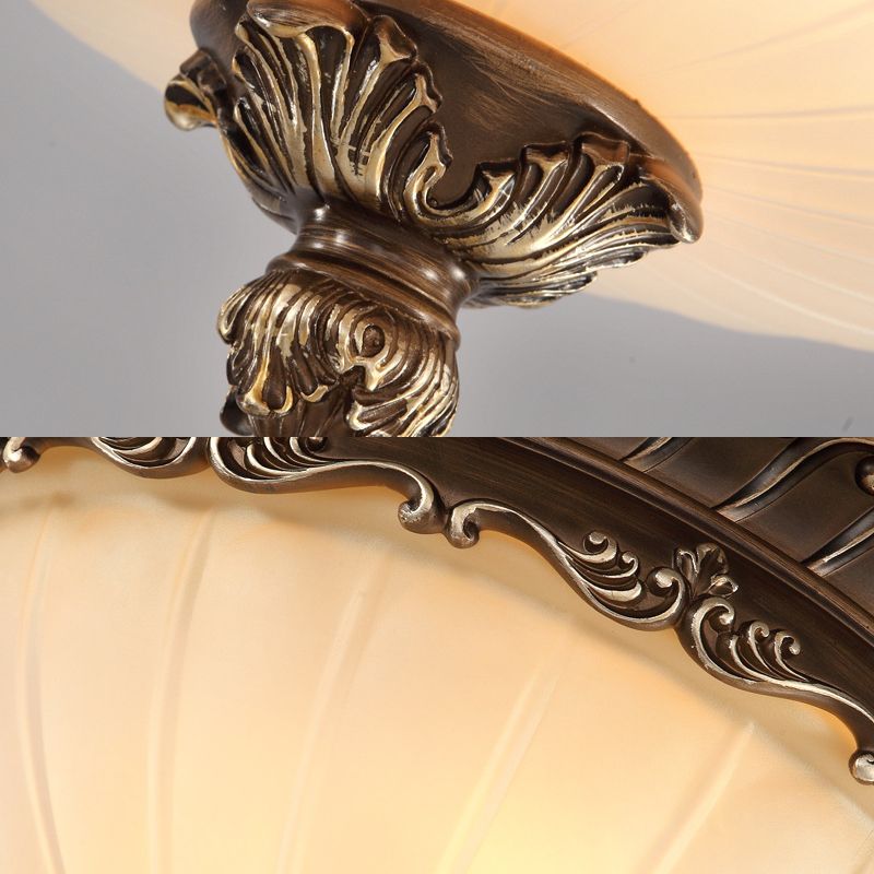Arisha Retro LEDPlafonnier Beige Métal/Verre Salon Salle à manger