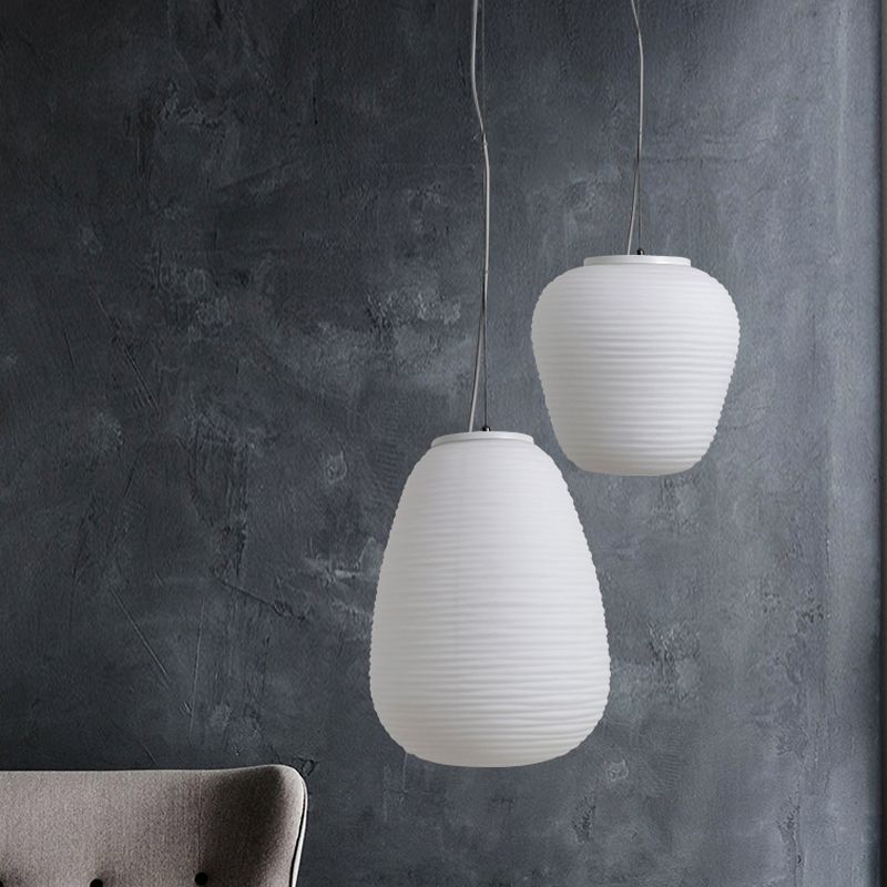Ritta Design LED Suspension Blanc Verre Métal Chambre à coucher