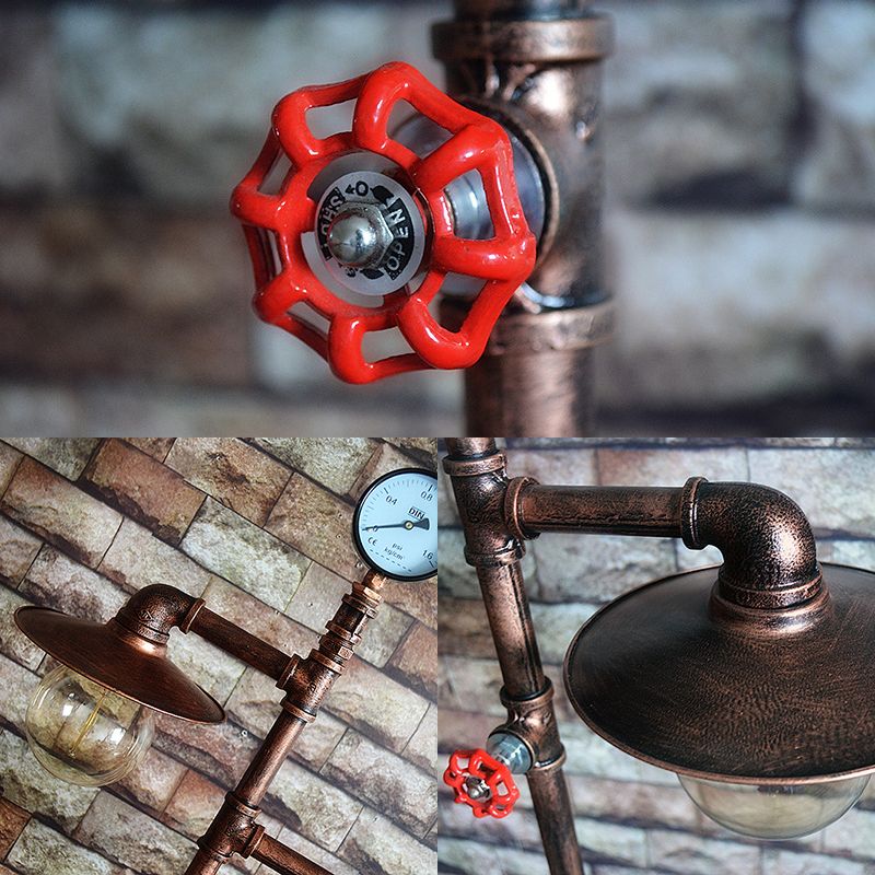 Silva Lampadaire Pipe Antique, Métal, Bronze, Salon