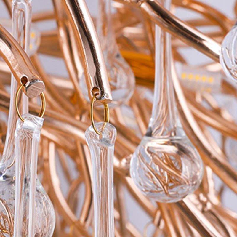 Arisha Lustre Fleur Luxueux, Metal/Cristal, Or, Salon