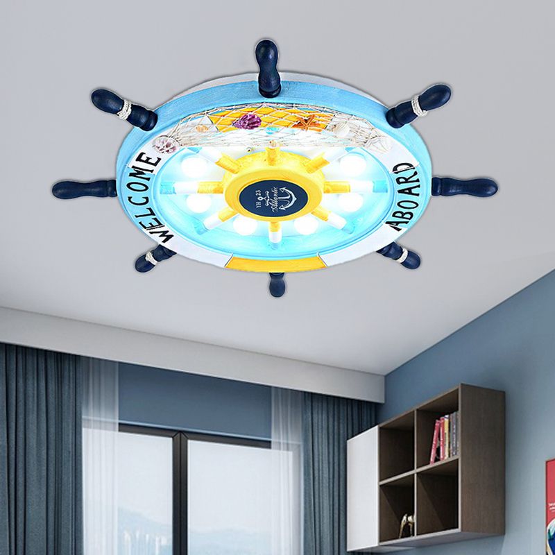 Arisha Moderne LED Plafonnier Blanc/Bleu Métal Salon Chambre à coucher