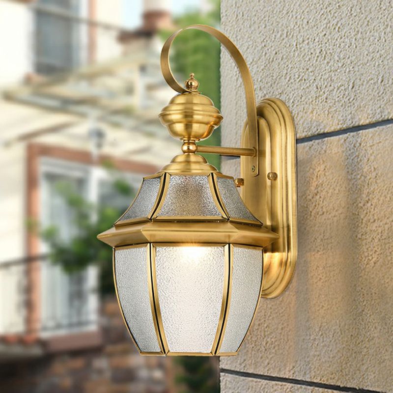 Silva Applique Murale Extérieur Lanterne Vintage, Verre/Métal, Laiton, Cour