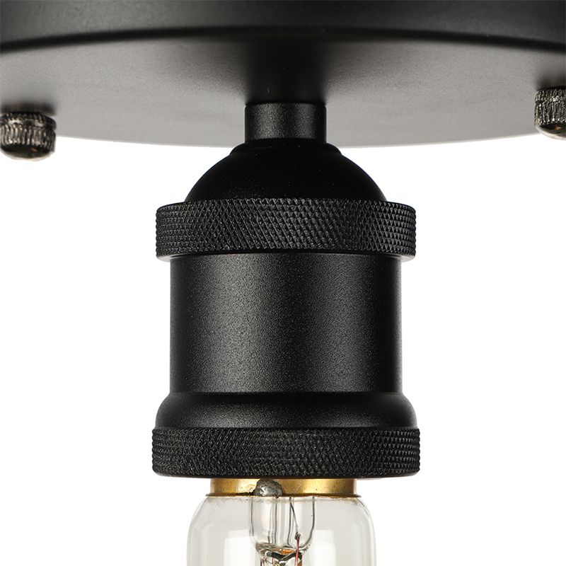 Silva Plafonnier Ampoule Vintage, Métal, Noir/Laiton/Rouille/Chromé, Salon