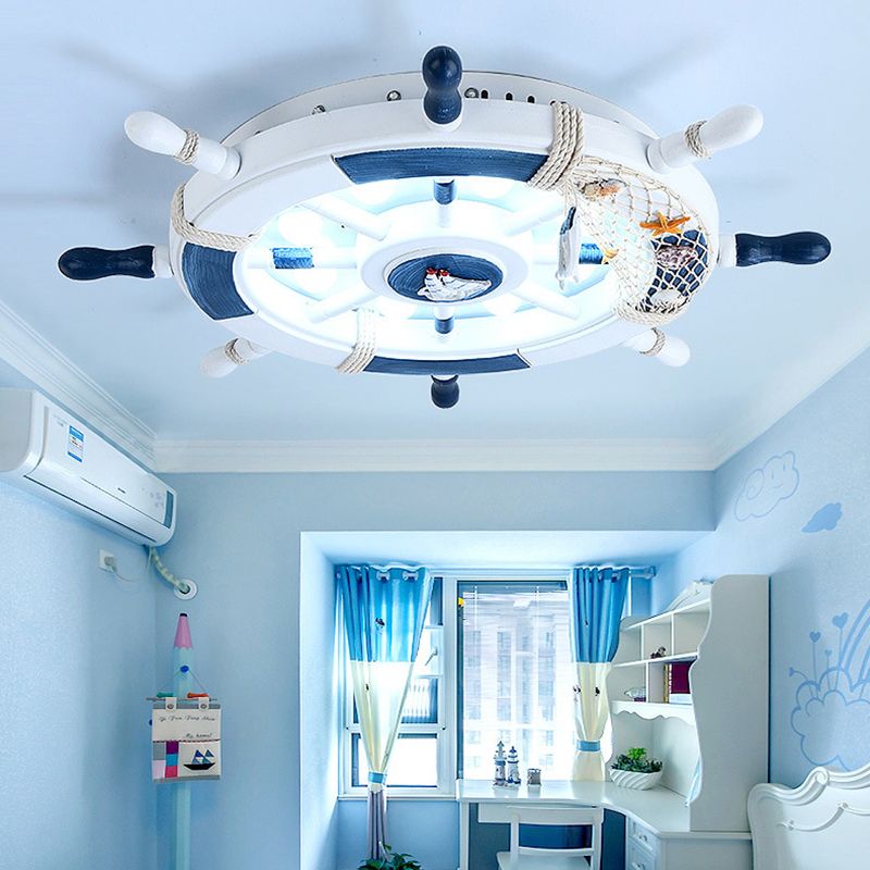 Arisha Moderne LED Plafonnier Blanc/Bleu Métal Salon Chambre à coucher