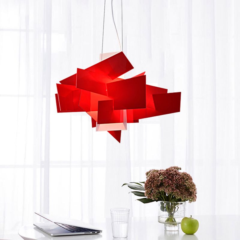 Ritta Art LED Suspension Blanc Rouge Métal Acrylique Salon