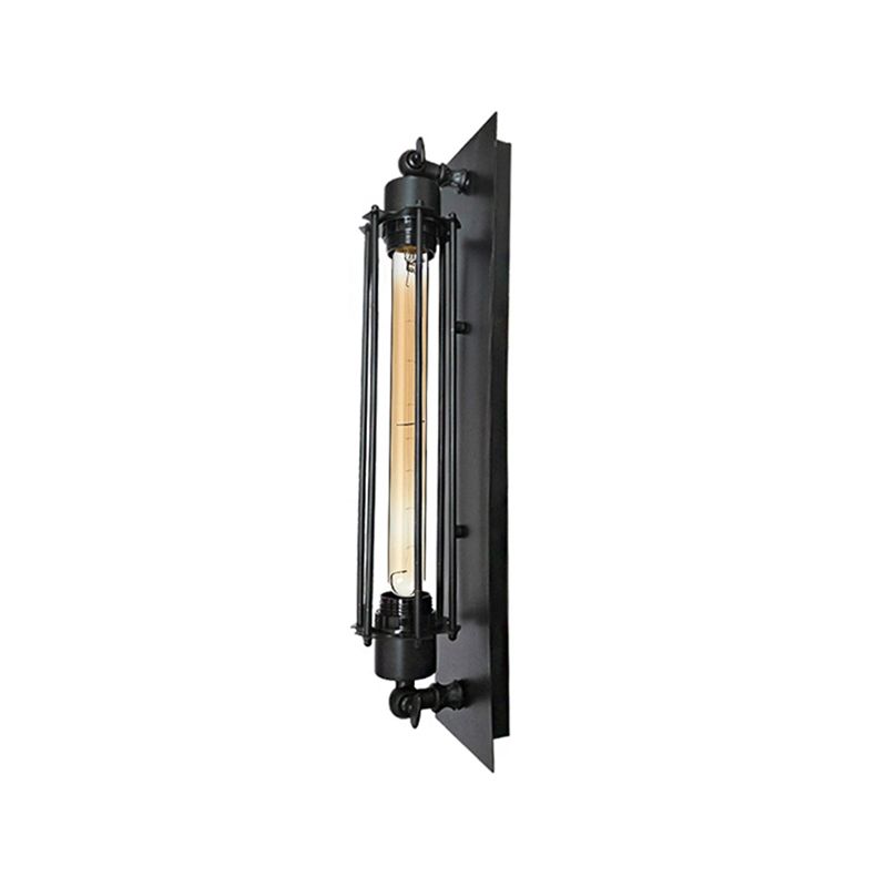 Silva Applique Murale Cylinderique Vintage, Métal/Verre, Noir/Rouge/Argent/Or, Salle de Bain