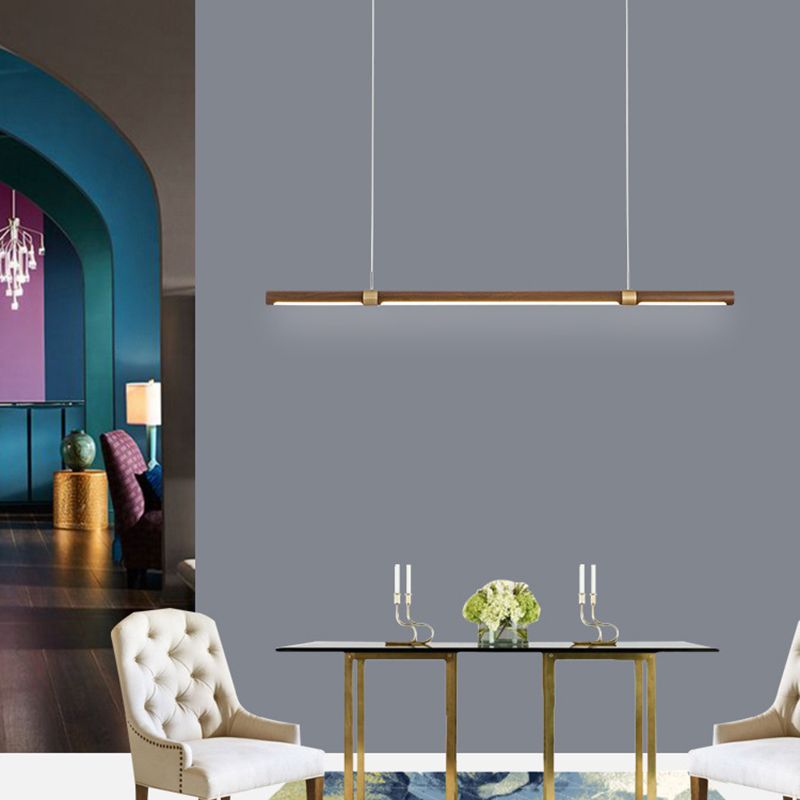 Muto Design Italien Luminaires Suspensions Linéaire Rustique Métal/Acrylique Bois Cuisine/Chambre