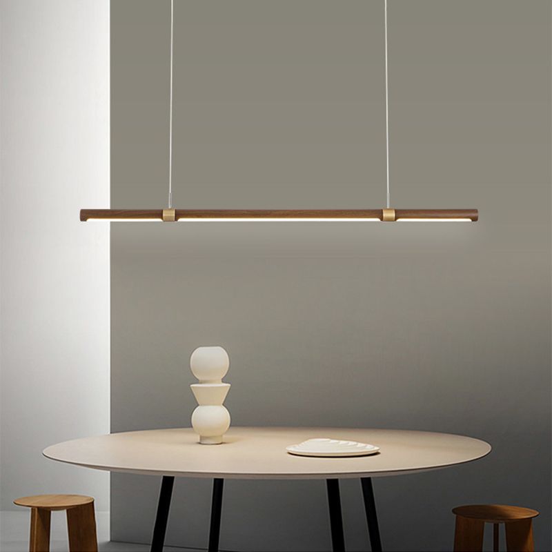 Muto Design Italien Luminaires Suspensions Linéaire Rustique Métal/Acrylique Bois Cuisine/Chambre