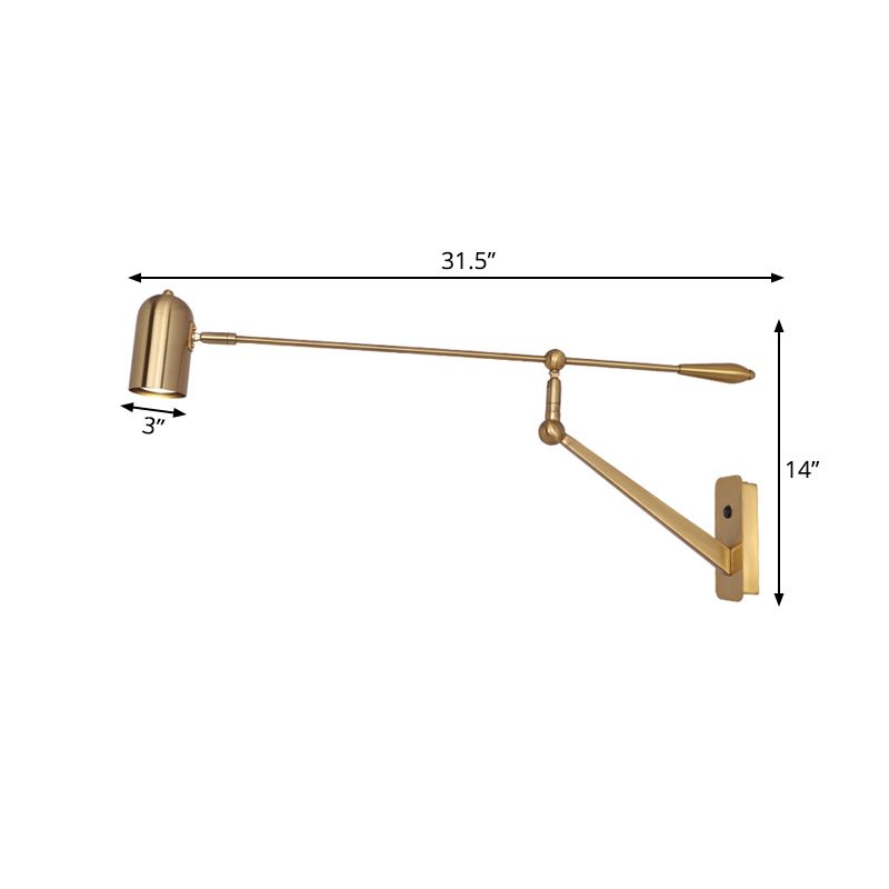Arisha Applique Murale Orientable Vintage, Métal, Doré, Salon