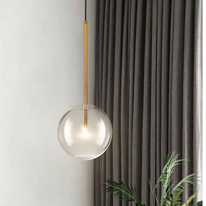 Valentina Glass Bulb LED Suspension Or Métal Verre Chambre à coucher