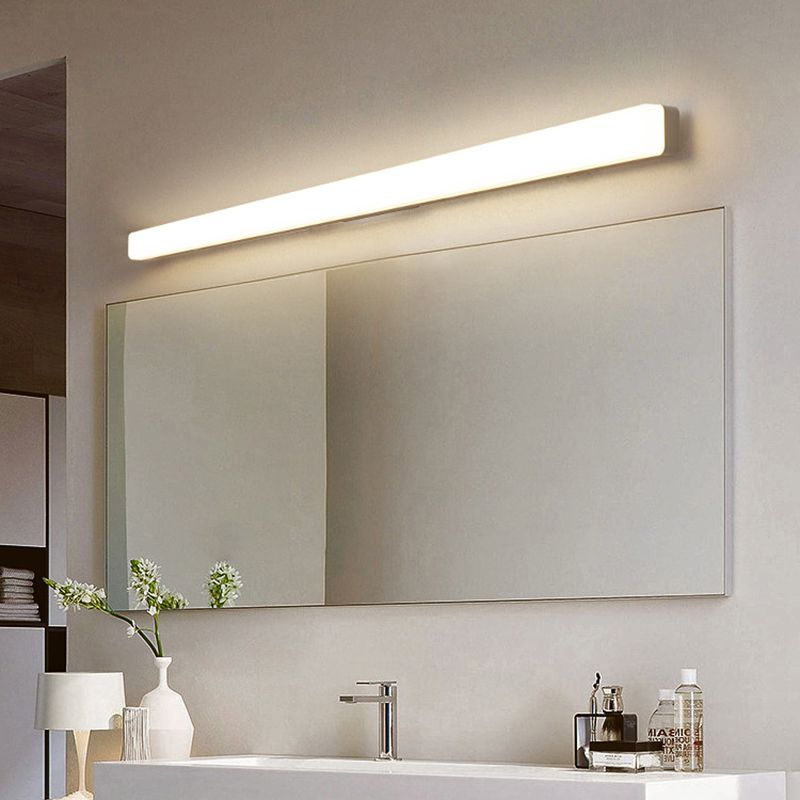 Rominex Applique Murale Miroir Linéaire Simple. Acrylique. Blanc. Salle de Bain-Cielum