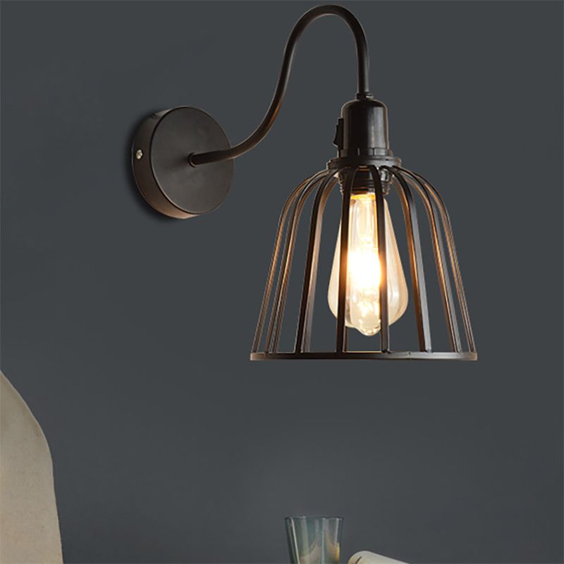 Silva Applique Murale Orientable Industrielle, Métal, Noir, Salon