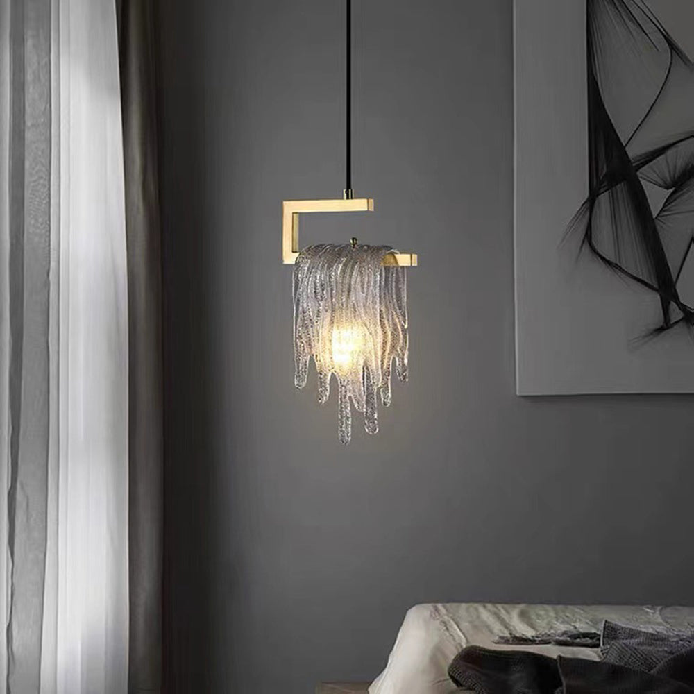 Kristy Suspension Irrégulier Contemporaine, Cristal/Cuivre, Transparent, Salon