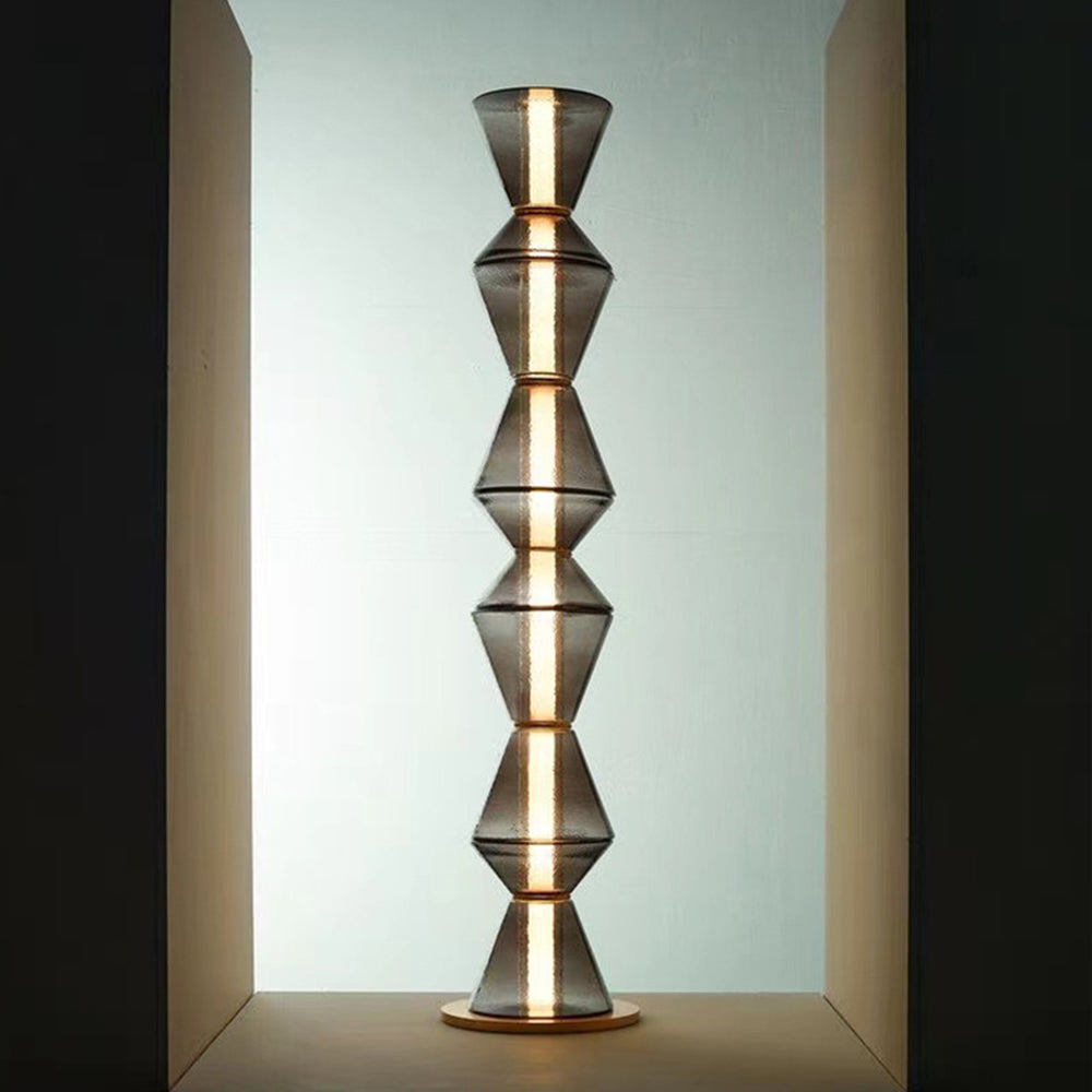 Arisha Suspension/Lampadaire Irrégulier Moderne, Verre/Metal, Noir, Chambre