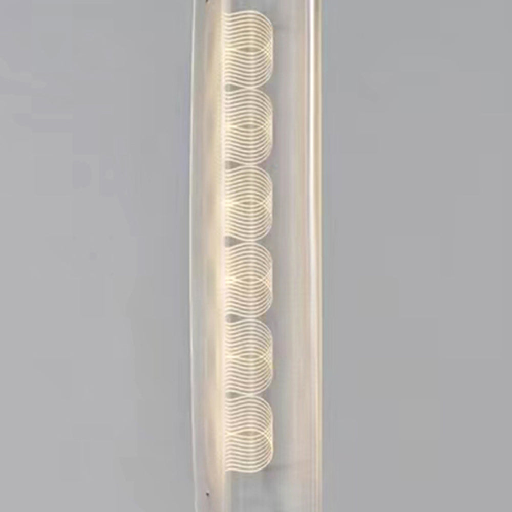Mira Lampadaire Anneau Minimaliste, Métal/PMMA, Blanc, Salon