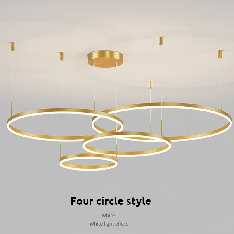 Zorin Suspension Anneau Moderne Métal Noir/Doré/Café Salon-Cielum