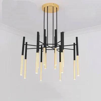 Galeya Lustre Moderne Tiges Noir Or
