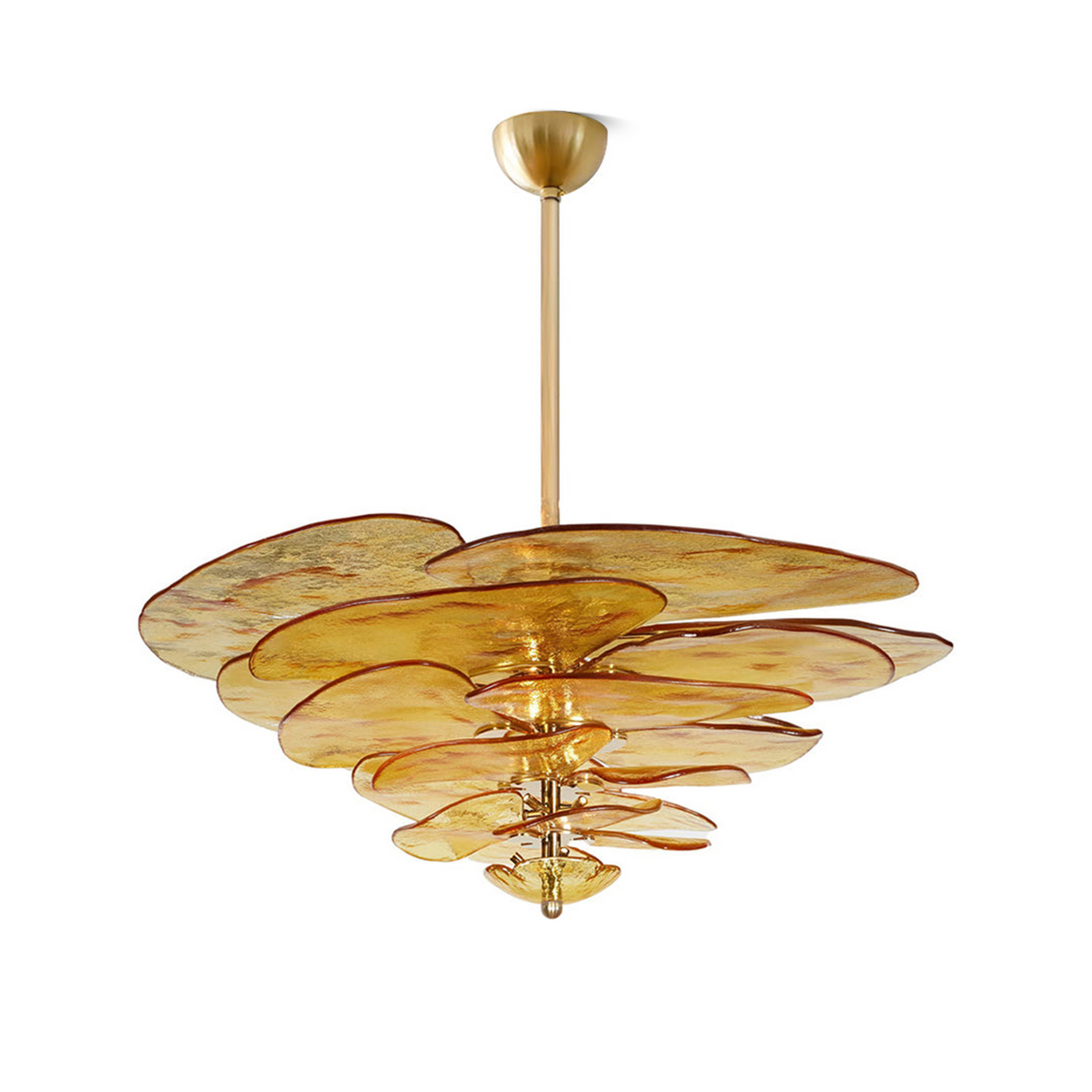 Livenq Lustre Pétale en Verre Murano Doré Luxe-Cielum