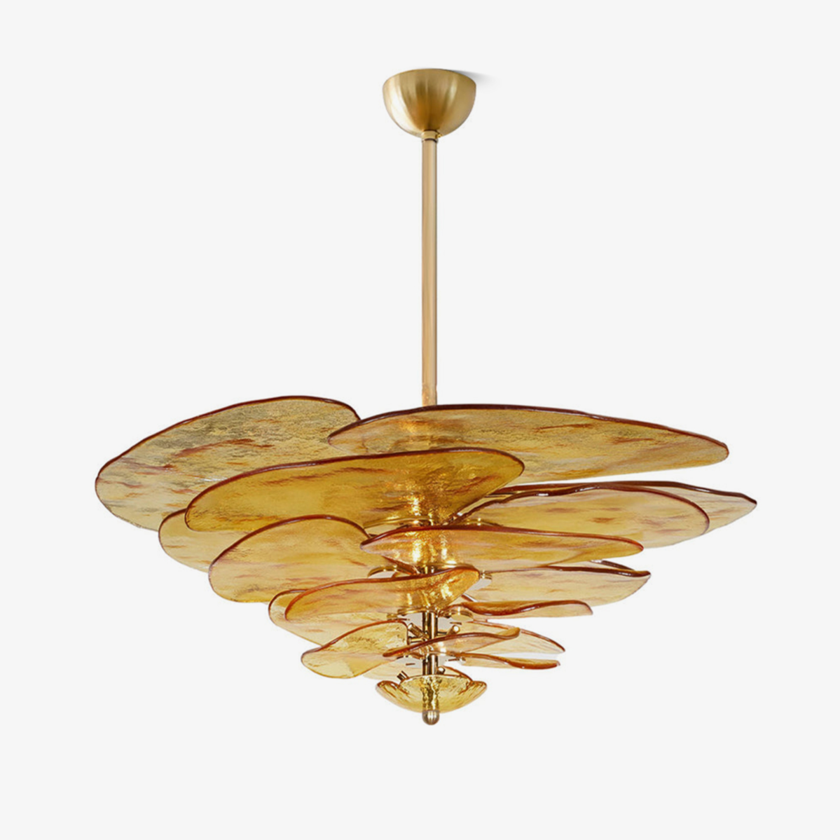 Livenq Lustre Pétale en Verre Murano Doré Luxe-Cielum