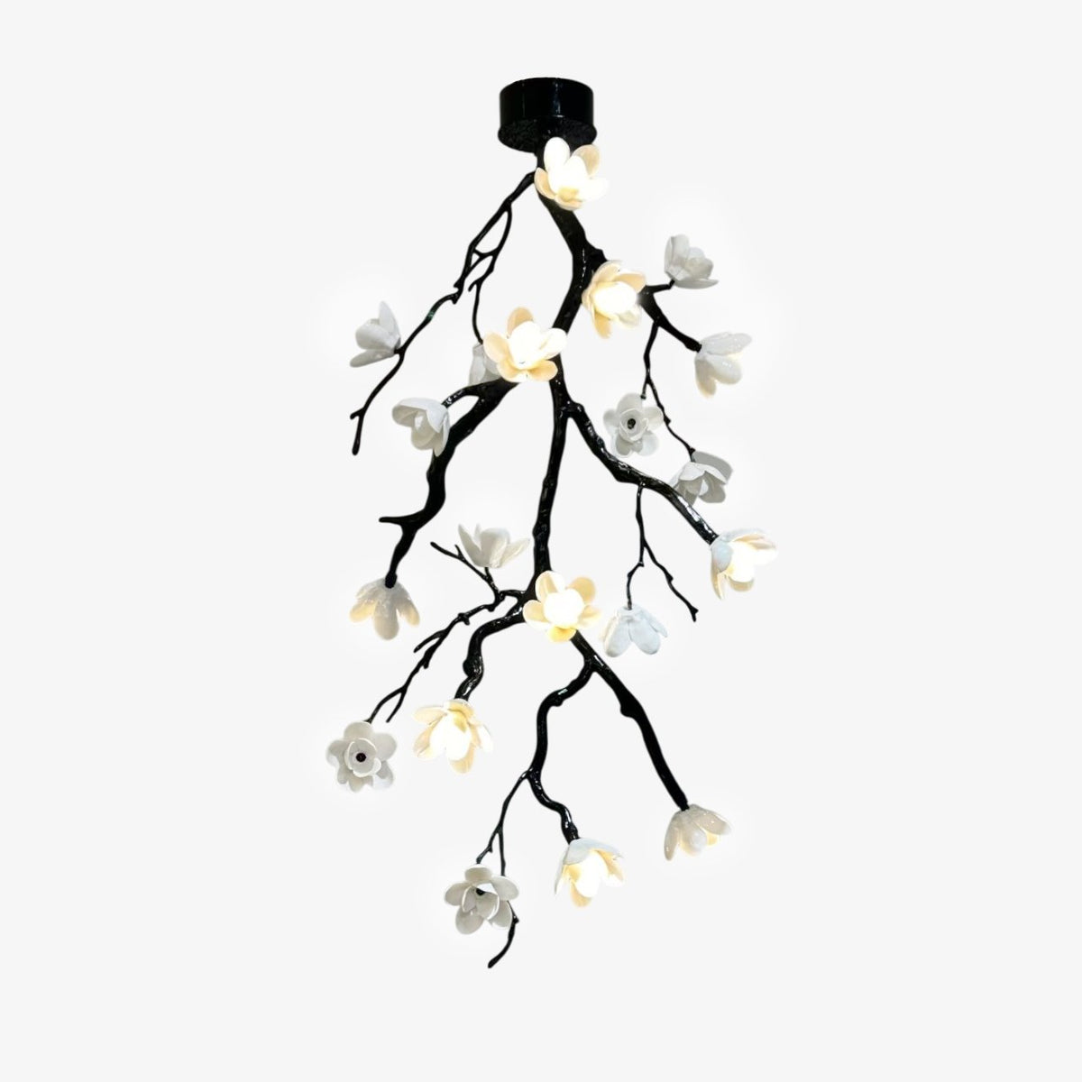 Claroria Lustre Noir Branche Fleur