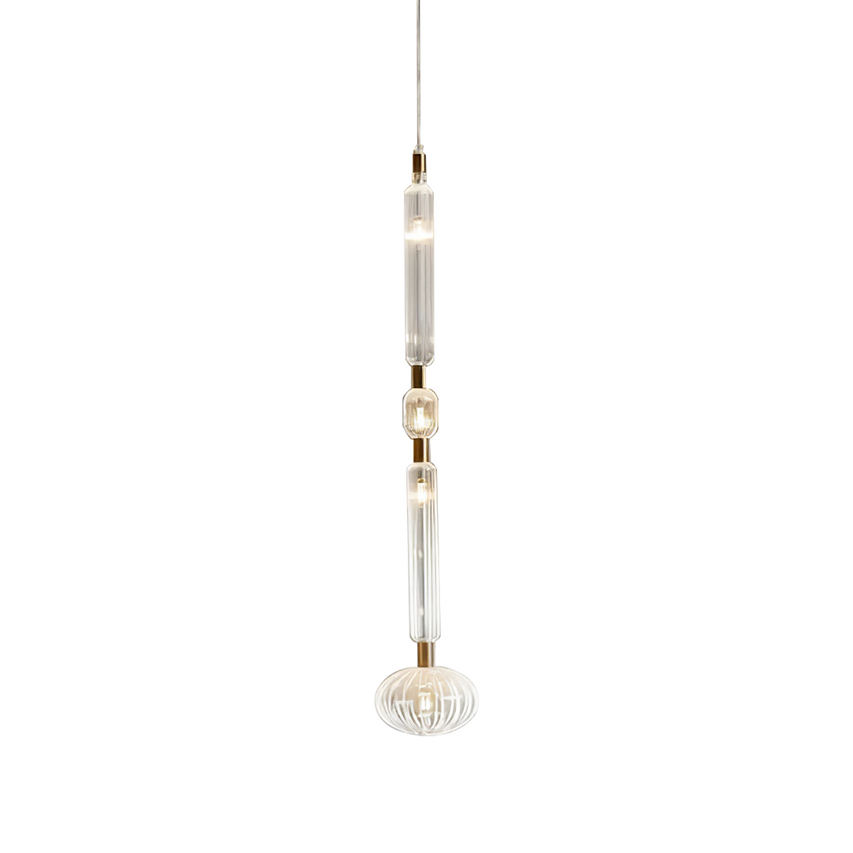 Torilia Lampe à suspension en cristal cylindrique Cipher contemporaine
