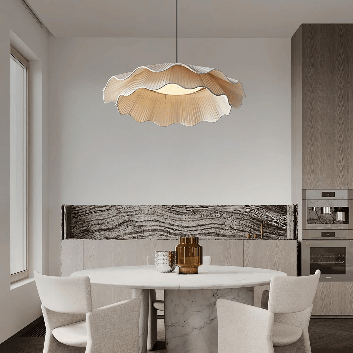 Aurista Lampe Suspendue en Tissu Wave Brass
