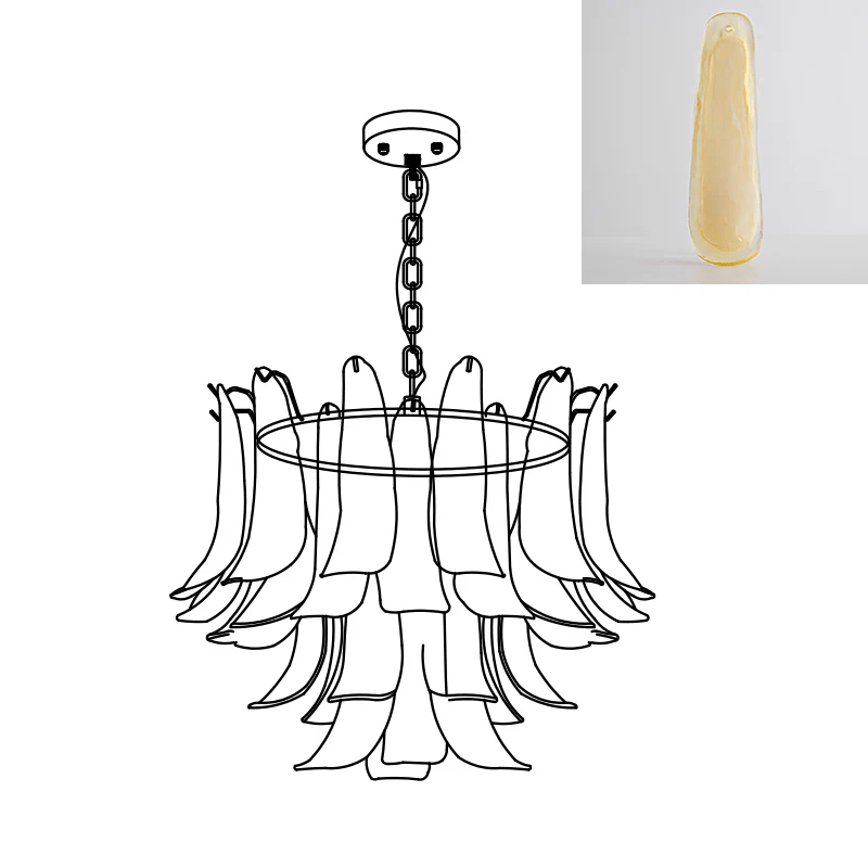 Torio Lustre Murano Verre Feuille Doré