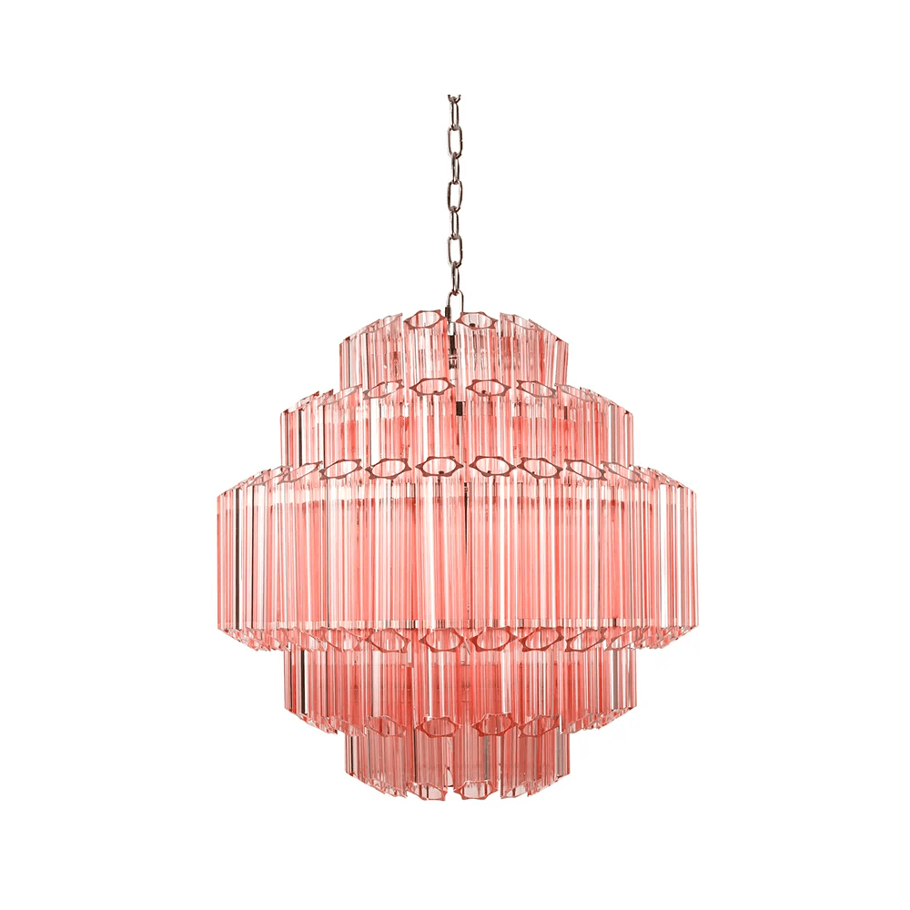 Brinene Lustre Rose Verre Tube Superposé Diamant