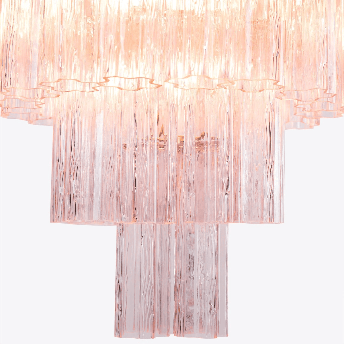 Arlaya Lustre Cinq Étage Cannelé Verre Grande Mid Siècle