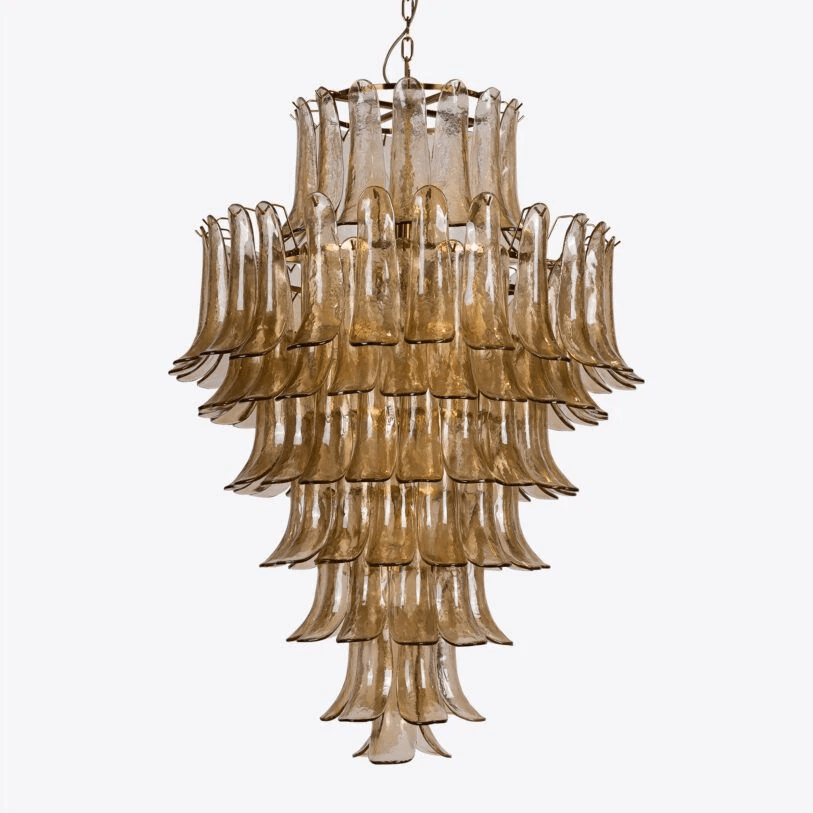 Torina Lustre Pétale en Verre Murano Ambre Style Milieu de Siècle