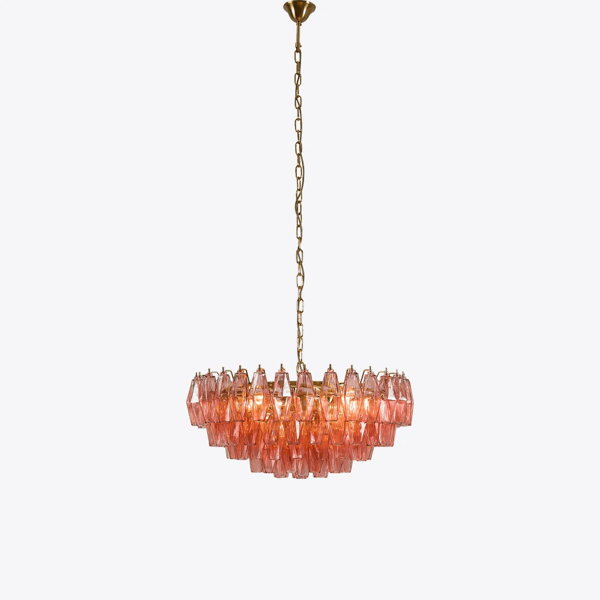 Iselara Lustre Rose Polygone Verre Étagé Moderne Artistique