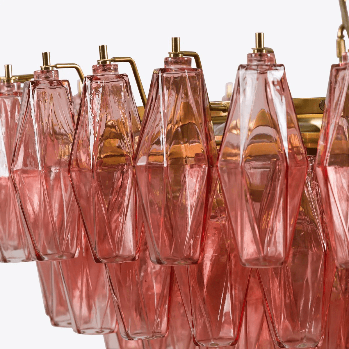 Iselara Lustre Rose Polygone Verre Étagé Moderne Artistique