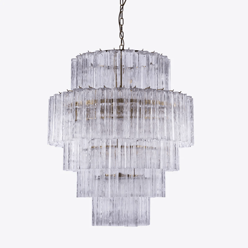 Finnelle Lustre Rose Prisme Verre Superposé Élégant
