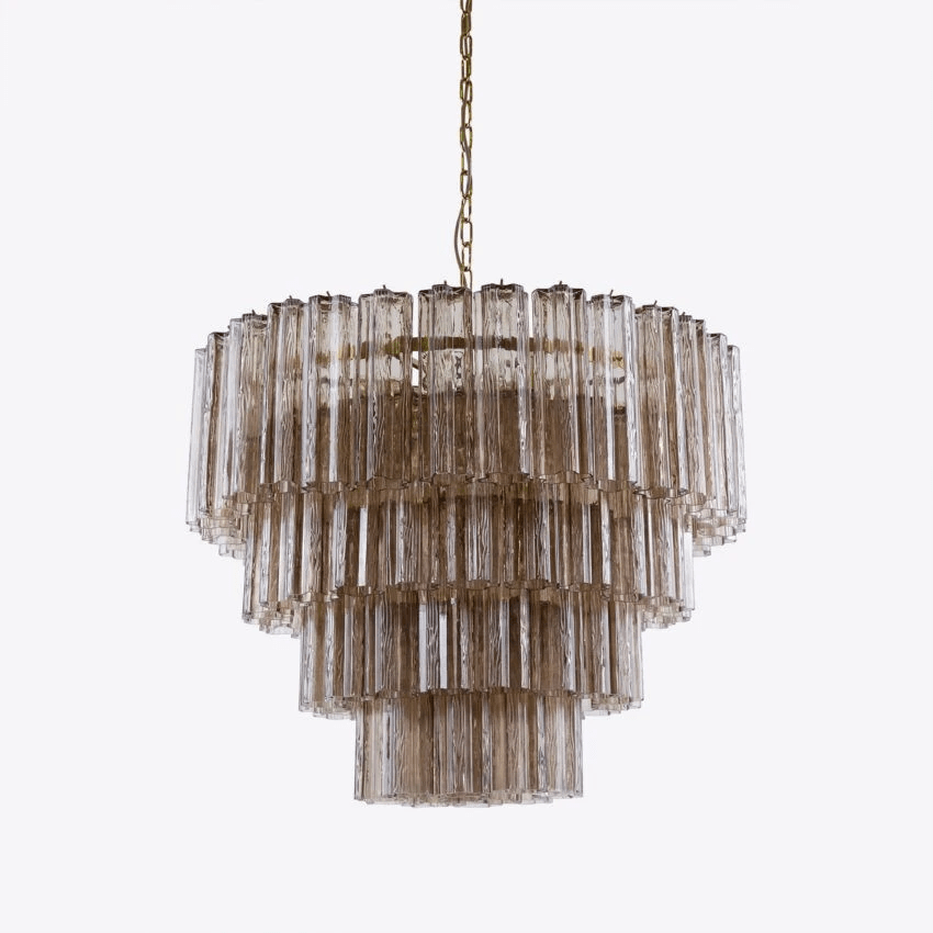 Bastielle Lustre Quatre Étage Cannelé Verre