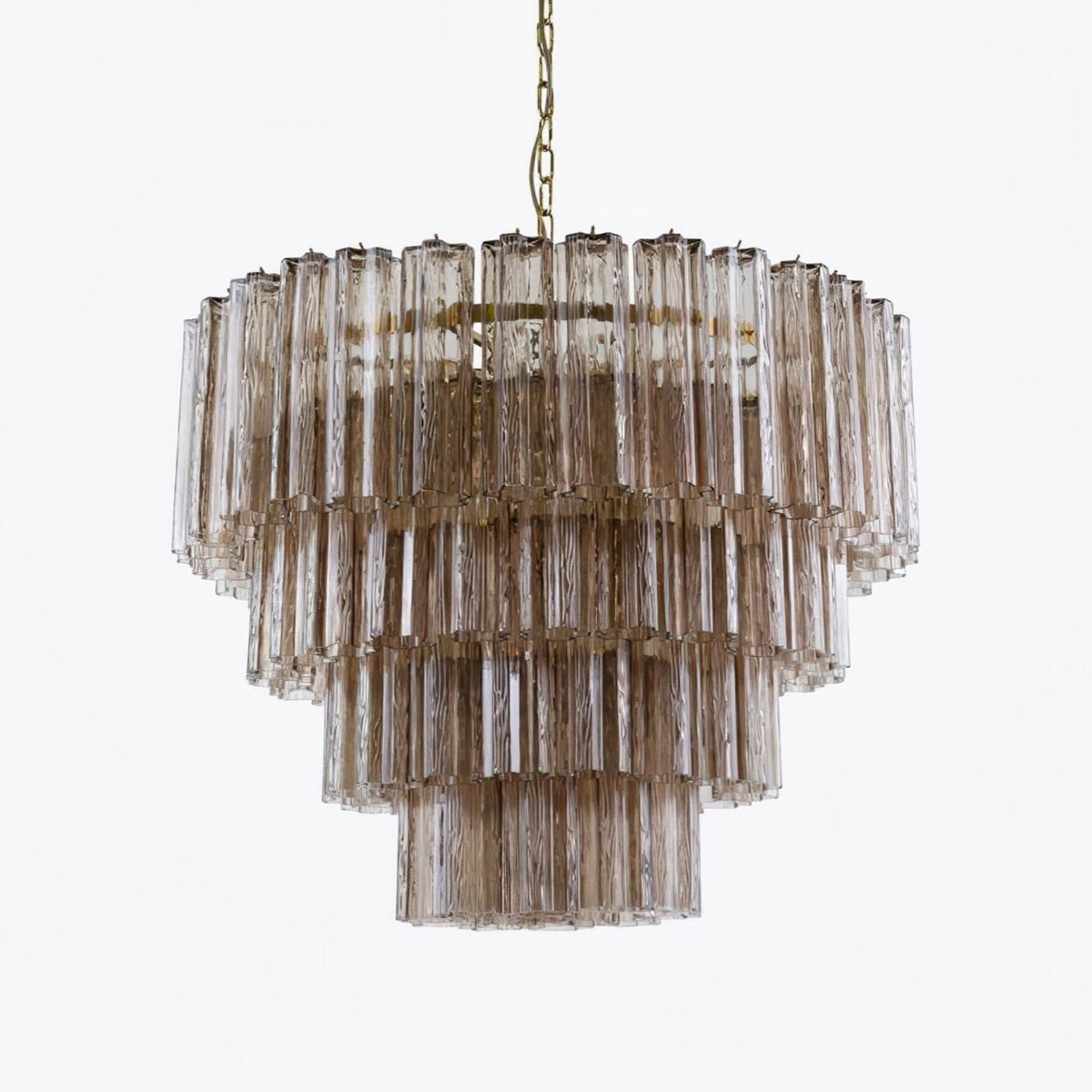 Bastielle Lustre Quatre Étage Cannelé Verre