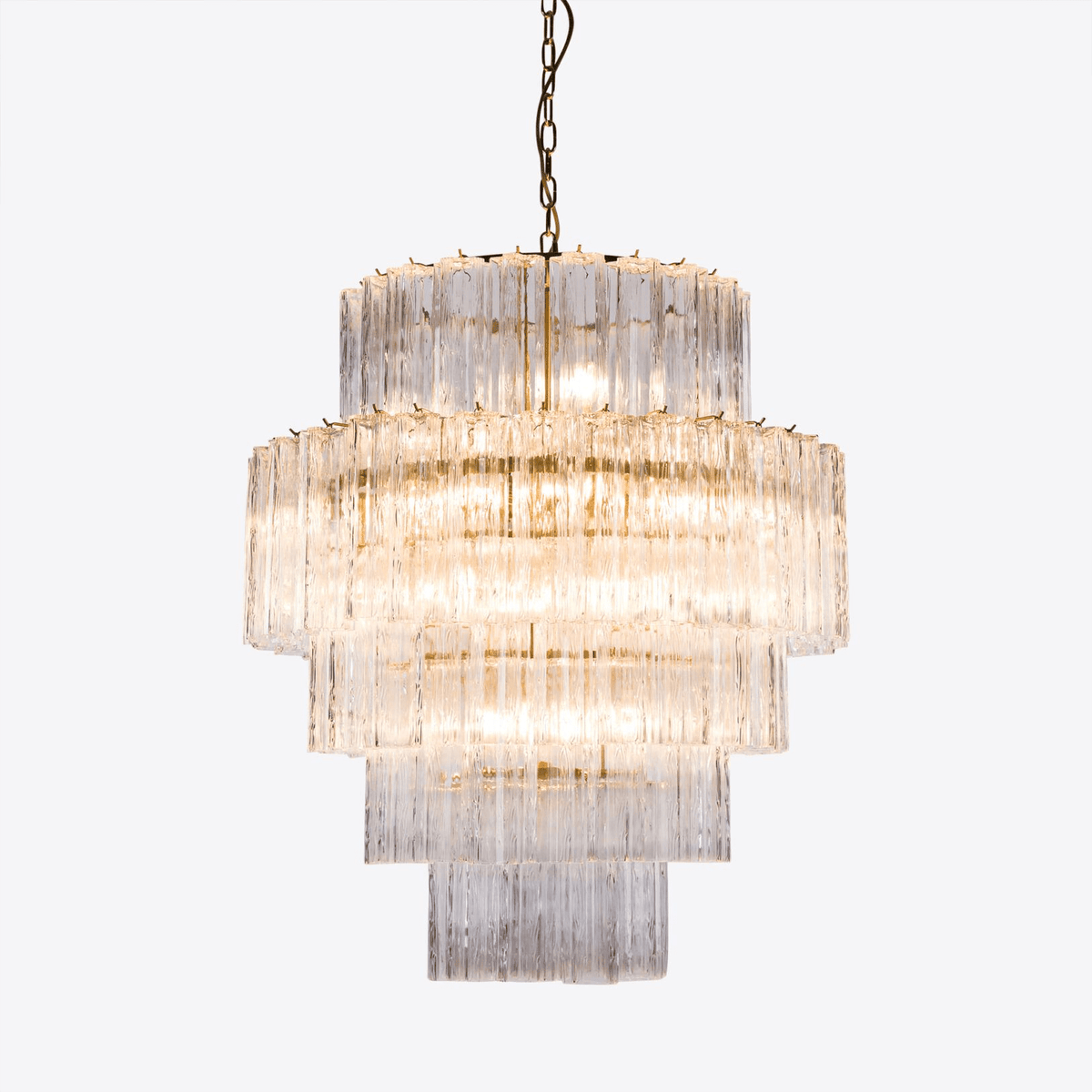 Finnelle Lustre Rose Prisme Verre Superposé Élégant