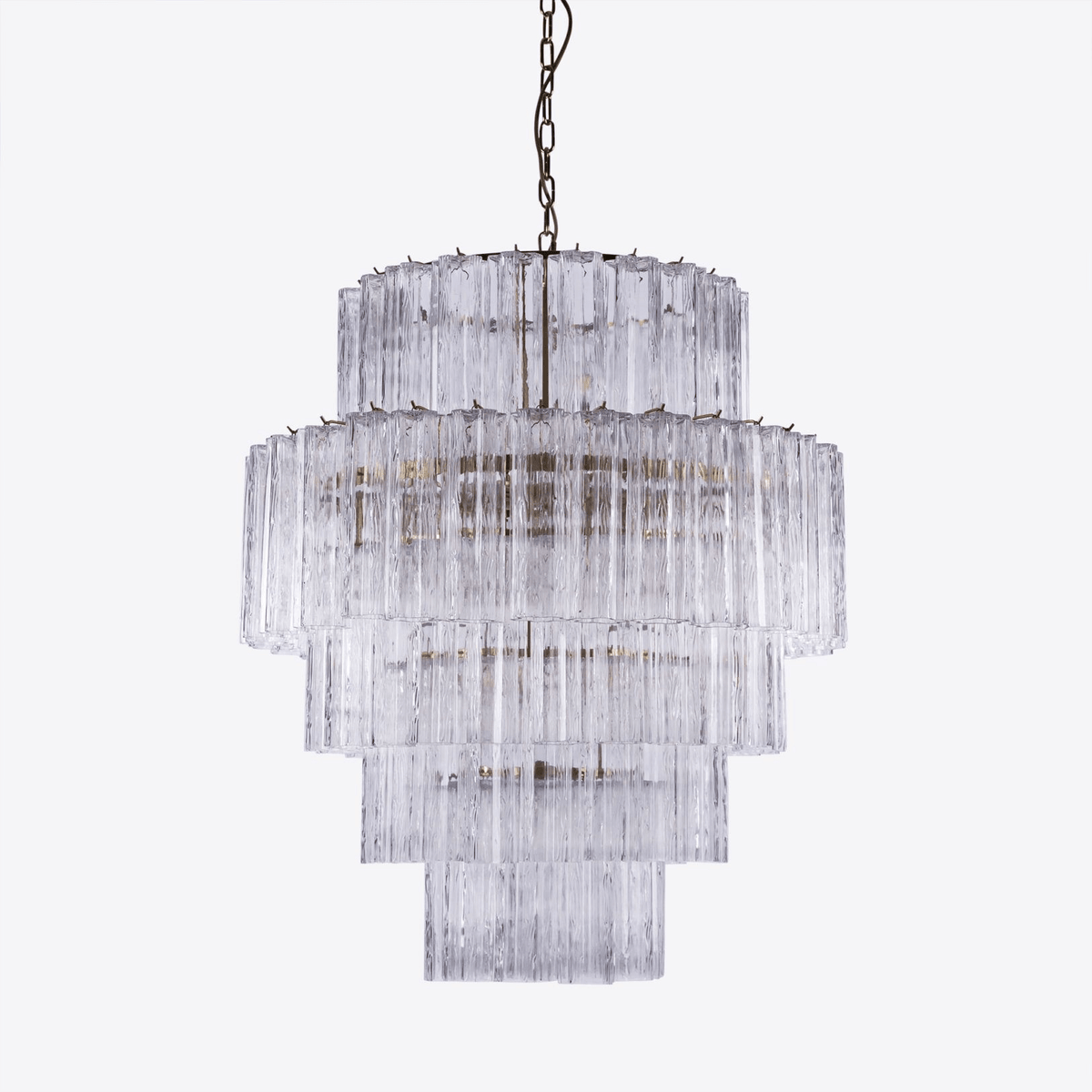 Finnelle Lustre Rose Prisme Verre Superposé Élégant