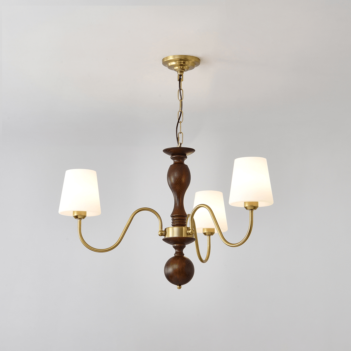 Evoris Lustre Laiton Bois Rustique Vintage