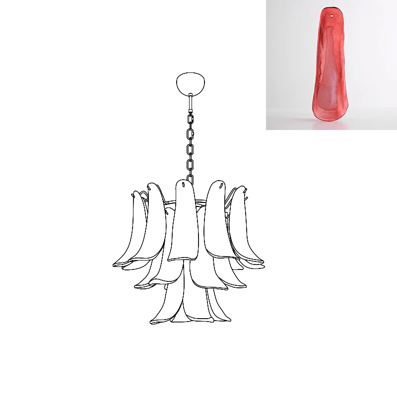 Arixon Lustre Pétales en Verre de Murano Vintage-Cielum