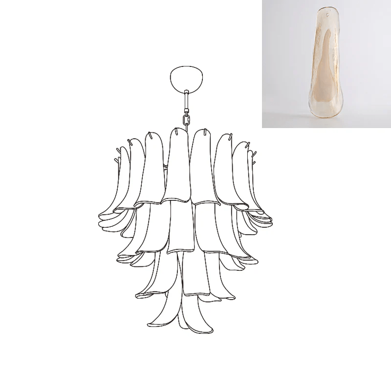 Arixon Lustre Pétales en Verre de Murano Vintage-Cielum