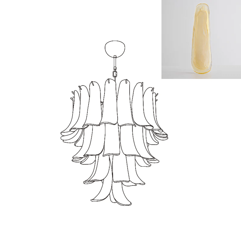 Arixon Lustre Pétales en Verre de Murano Vintage-Cielum