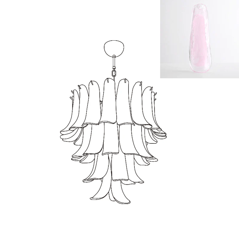 Arixon Lustre Pétales en Verre de Murano Vintage-Cielum