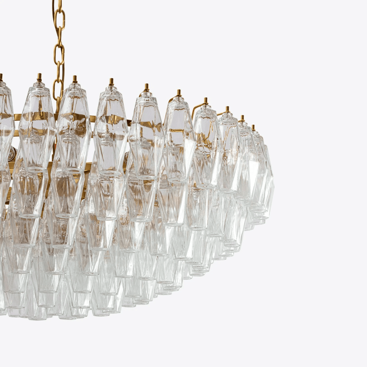 Clariora Lustre en Verre Murano Transparent Polyèdre Vintage