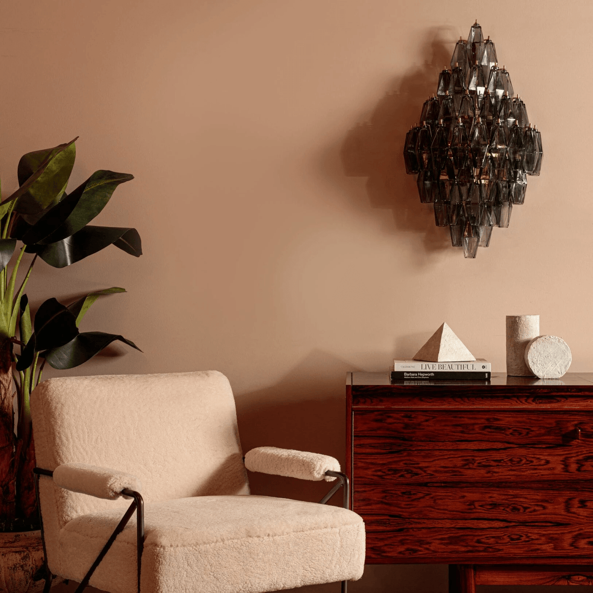 Darenelia Luminaire Mural Ambre Diamant Polyèdre Vintage