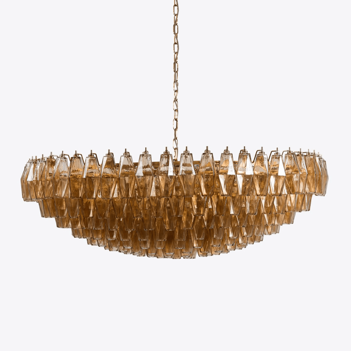 Aurora Chandelier Tiered Amber Glass Vintage-Neutral Decor