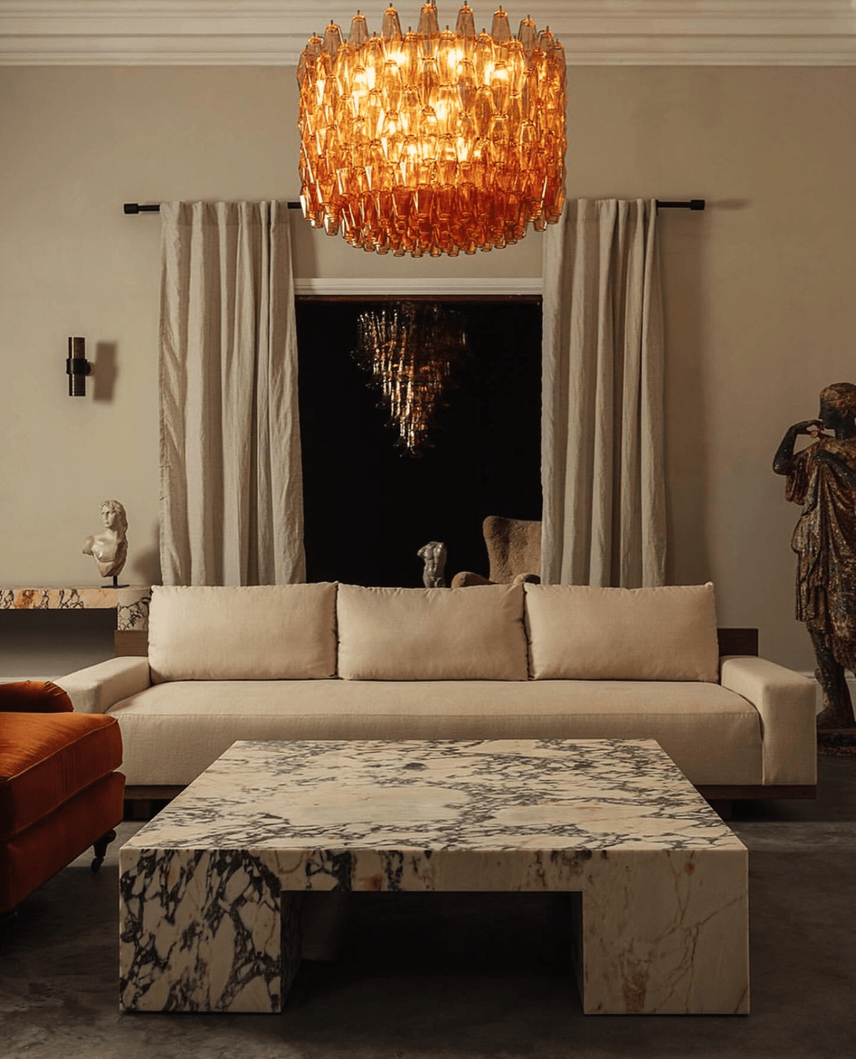 Wiluna Lustre Tambour Ambre Verre