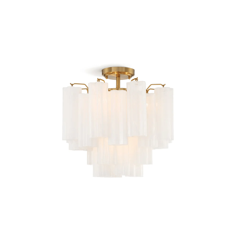 Veliana Plafonnier Transparent Murano Verre Tubulaire Soufflé-Main