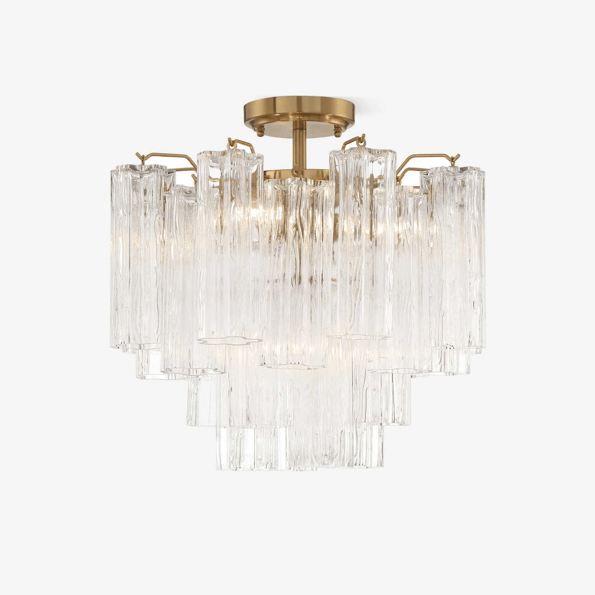 Veliana Plafonnier Transparent Murano Verre Tubulaire Soufflé-Main