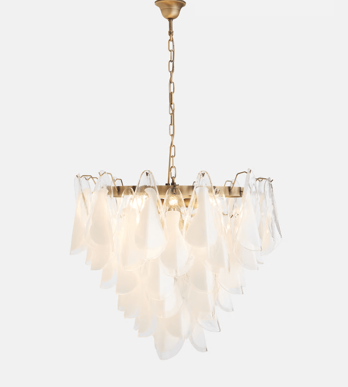 Valeon Lustre Blanc Feuille Verre Superposé Moderne