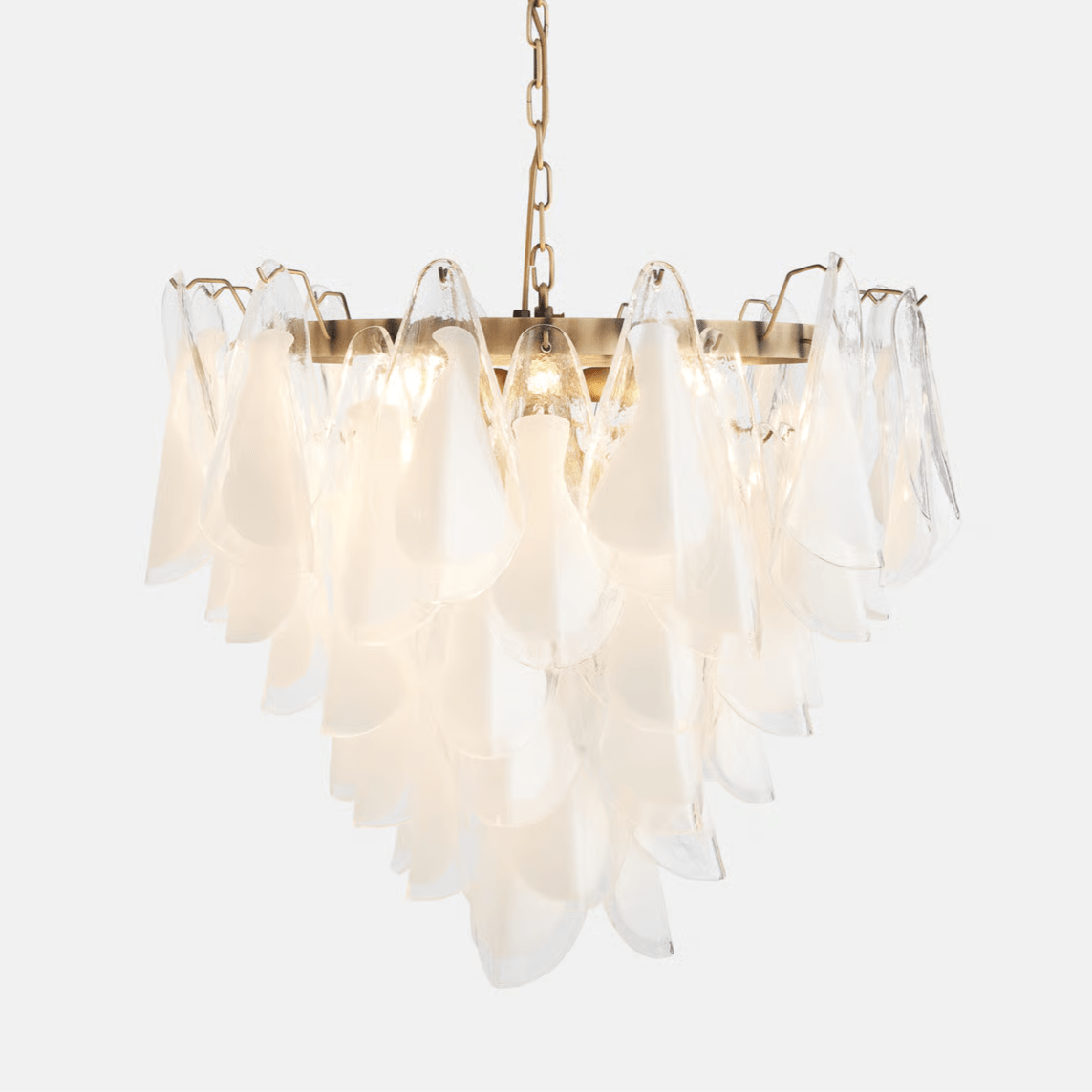 Valeon Lustre Blanc Feuille Verre Superposé Moderne
